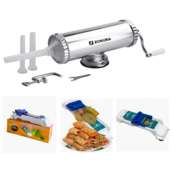Aparat de facut carnati, aluminiu, 1,5 kg + CADOU Aparat profesional de rulat sarmale Dolmer!