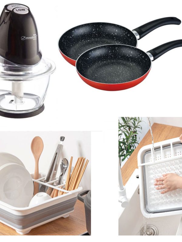 Chopper/tocator electric 250W, 4 lame inox+ Set 2 Tigai teflon + Suport de vase alb + CADOU Set 3 Cutite Inox!