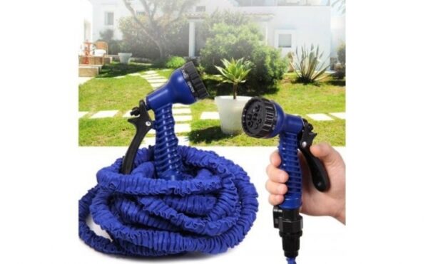 Furtun extensibil gradina 60 m + pistol de stropit cu 7 functii