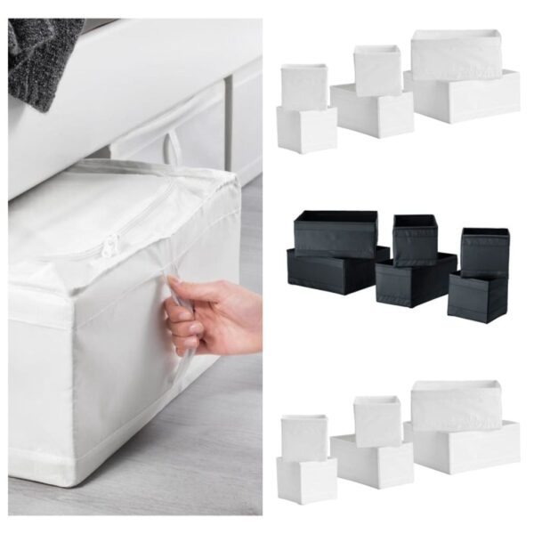 Cutii cu fermoar, set 6 bucati, pentru depozitare haine, sosete, curele si bijuterii tip organizator