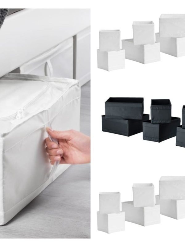 Cutii cu fermoar, set 6 bucati, pentru depozitare haine, sosete, curele si bijuterii tip organizator