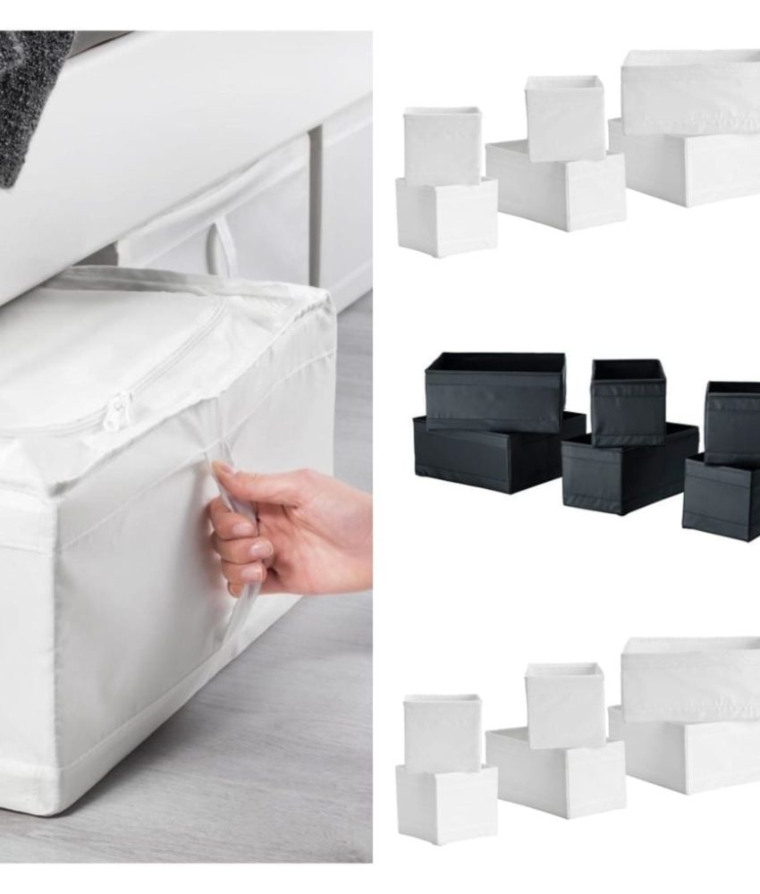 Cutii cu fermoar, set 6 bucati, pentru depozitare haine, sosete, curele si bijuterii tip organizator