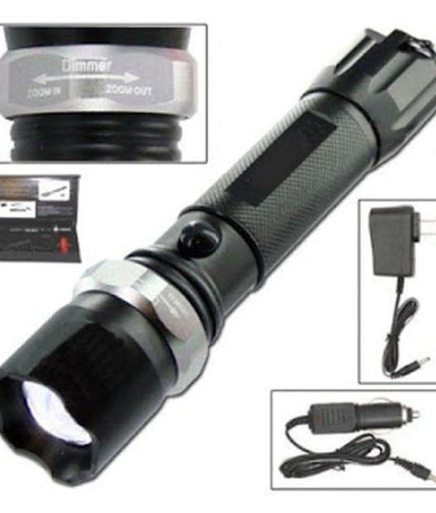 Lanterna profesionala cu electrosoc din aluminiu cu spot reglabil