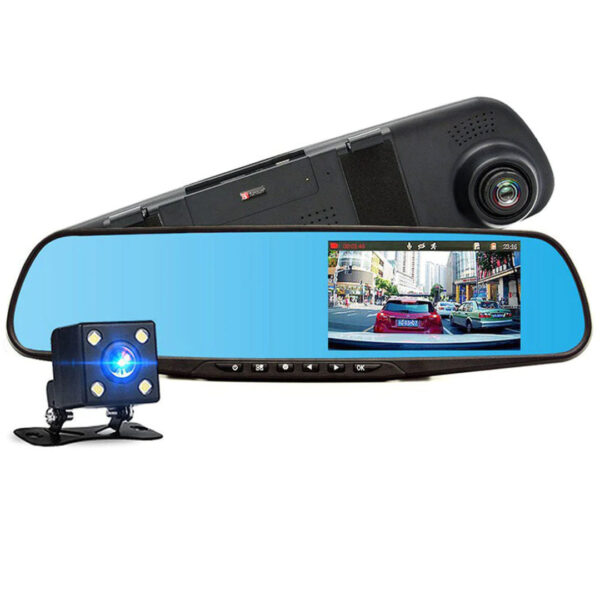 Oglinda retrovizoare cu 2 camere video fata/spata, inregistrare full HD