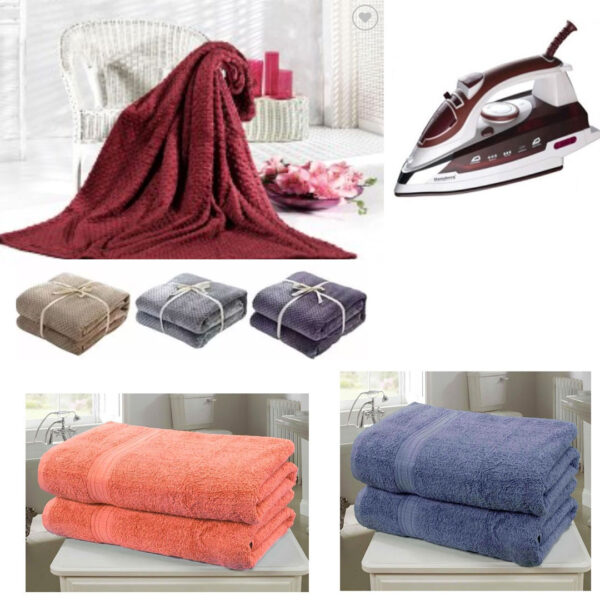 Patura groasa 200/230 cm, pentru pat dublu + Set 2 Prosoape de baie bumbac 100% + SUPER CADOU 1 Fier de calcat cu aburi Germania!