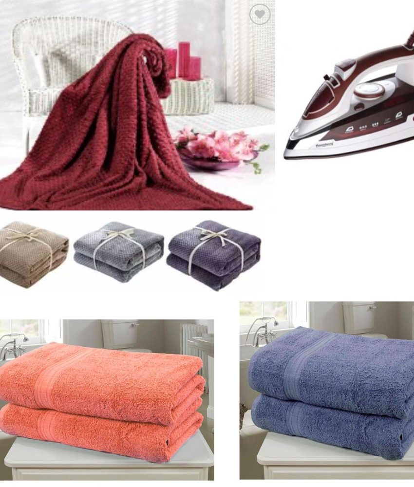 Patura groasa 200/230 cm, pentru pat dublu + Set 2 Prosoape de baie bumbac 100% + SUPER CADOU 1 Fier de calcat cu aburi Germania!