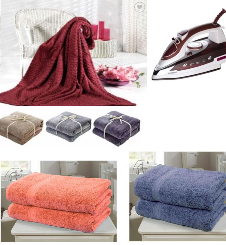 Patura groasa 200/230 cm, pentru pat dublu + Set 2 Prosoape de baie bumbac 100% + SUPER CADOU 1 Fier de calcat cu aburi Germania!