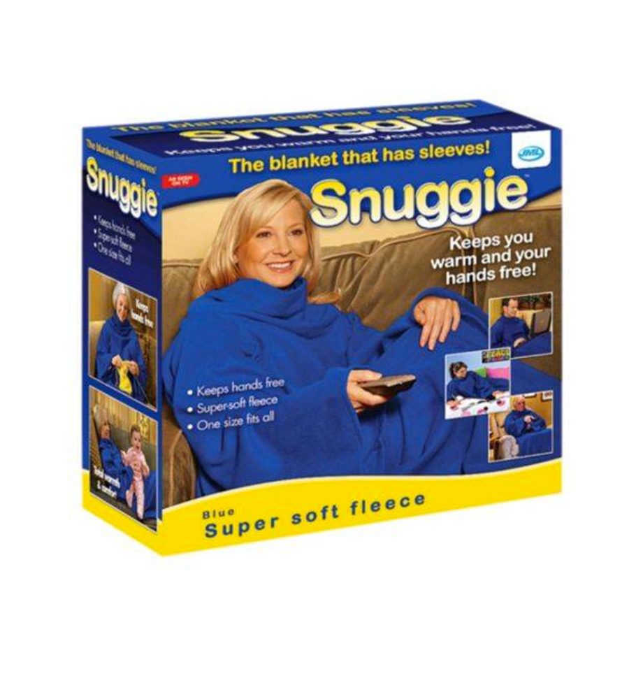 Patura Snuggie cu maneci pentru zilele racoroase, super soft fleece, rosu sau albastru