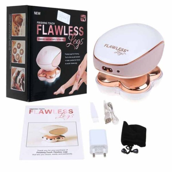 Epilator electric fara durere, Flawless Legs, cu acumulator, lumina alba