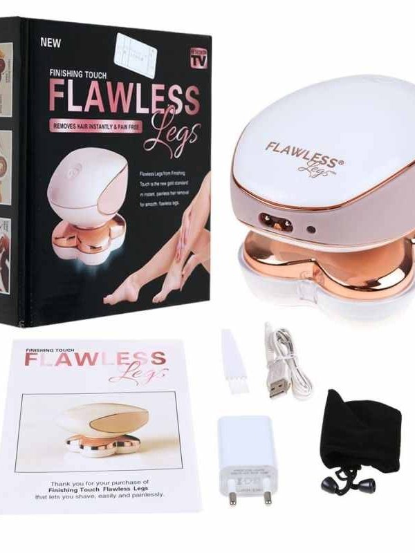 Epilator electric fara durere, Flawless Legs, cu acumulator, lumina alba