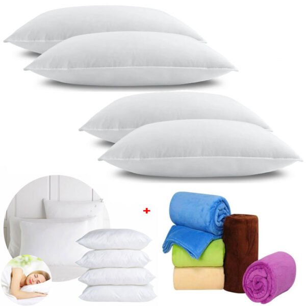 Perne Romanesti 4 bucati, Pufoase, Hypo-Alergice, 50 x 70cm + Patura fleece CADOU!