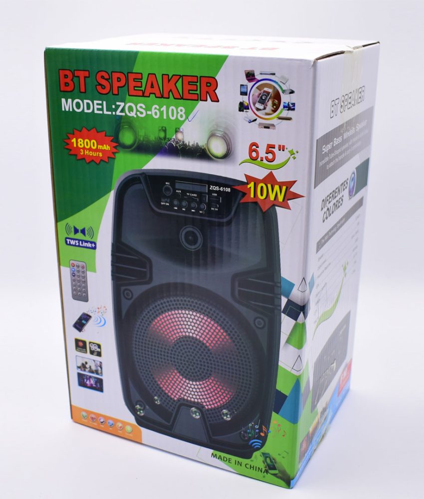 Boxa activa portabila ZQS 6145/6146, 150W puBoxa Activa Bluetooth 7S-6107 200W, Difuzor 6.5 INCH, Xtra Bass, Ecran LCD + Microfon si Telecomanda + Baterie Externa Fast Charger 20000 mAh, 3x USB, Lanterna + Lampa led cu incarcare solara