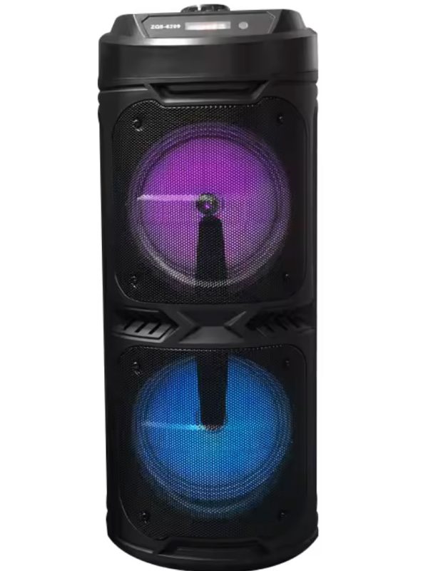 Boxa Portabila Wireless ZQS6209, 60cm, Lumini LED RGB, 1000W muzicali, Incarcare rapida, SD Card, Microfon, FM Radio, USB, Telecomanda