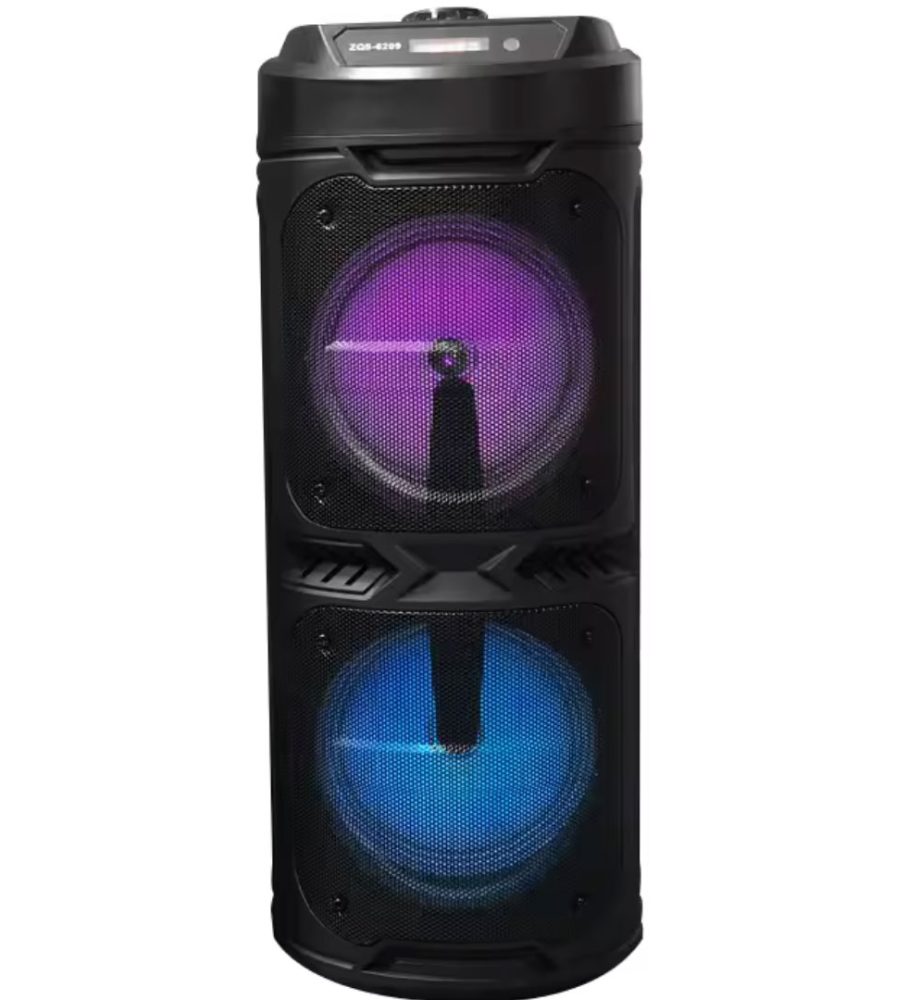 Boxa Portabila Wireless ZQS6209, 60cm, Lumini LED RGB, 1000W muzicali, Incarcare rapida, SD Card, Microfon, FM Radio, USB, Telecomanda