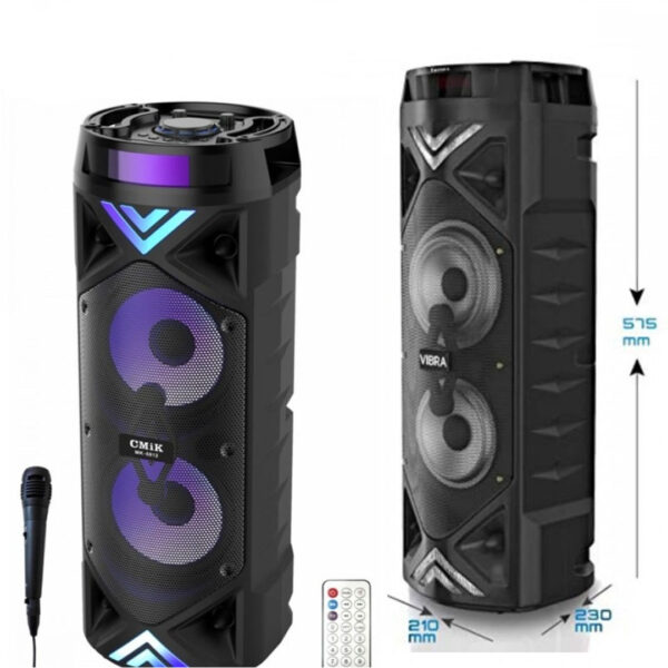 Boxa Portabila, Bluetooth, 60cm, ZQS 6212/1701 1000W muzicali, Wireless Stereo, Bass, Radio FM, USB/TF/TWS, Leduri disco, Karaoke, Microfon