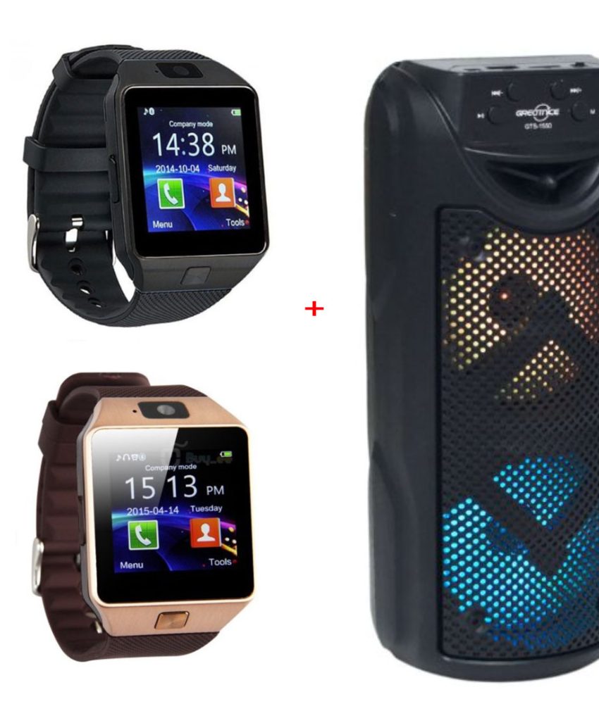 Boxa portabila, Bluetooth GTS 1550, 2 difuzoare, Radio FM, usb, Micro SD, 100W + Ceas inteligent Bluetooth DZ09 Compatibil SIM Si MicroSD Cu Camera
