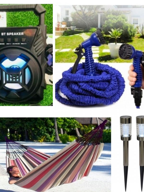 Boxa Portabila Activa cu Bluetooth, Radio FM, Lumini Disco, USB + Furtun extensibil de gradina Magic Hose 45 m+ Pistol de stropit + Hamac Columbian din in multicolor + Cadou Set 3 lampi solare!