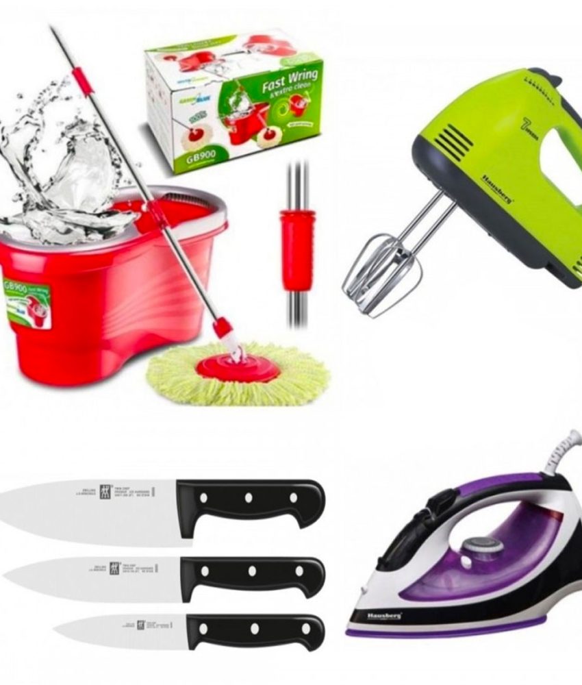 Mop Rotativ cu galeata Easy Clean + Fier de Calcat cu Aburi + Mixer electric cu 7 viteze si 4 palete! Cadou Set Cutite Inox, la fiecare pachet comandat! Garantie 2 ani!