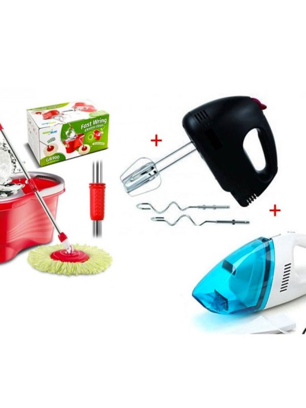 Mop Rotativ cu galeata Magic Spin + Mixer Electric cu 7 viteze + CADOU ASPIRATOR portabil!