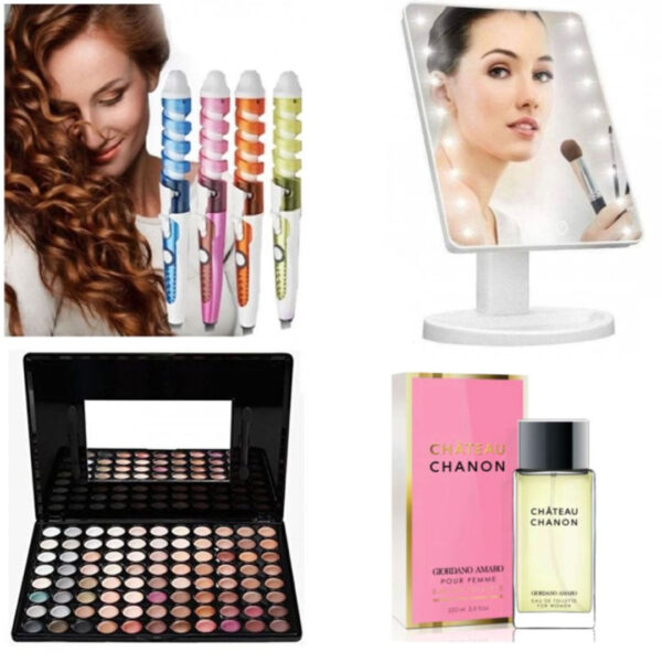 Ondulator Profesional pentru bucle perfecte + Trusa completa machiaj 88 nuante + Oglinda make-up cu leduri si touch screen + Cadou Parfum Luxury 50ml!