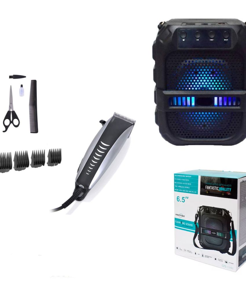 Boxa portabila, GTS-1191, cu Bluetooth, Wireless, difuzor 6.5”, Bluetooth, Extra Bass, prindere tip geanta, HD Sound, USB Stick, AUX, Card, Radio FM + CADOU Masina de Tuns profesionala Pro Clipper