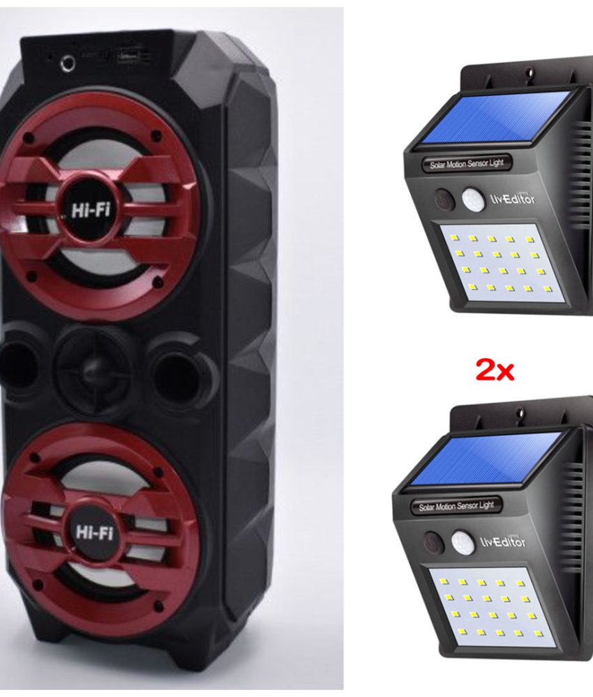 Boxa portabila ZQS 4236 BT, leduri, MP3, aux, usb  + Lampa cu incarcare solara si senzori de miscare!