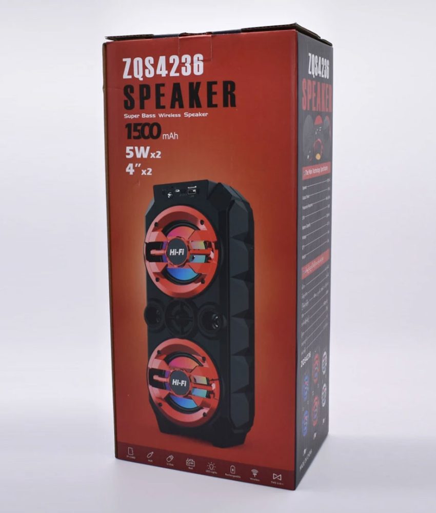 Boxa portabila ZQS 4236 BT, leduri, MP3, aux, usb  + Lampa cu incarcare solara si senzori de miscare!