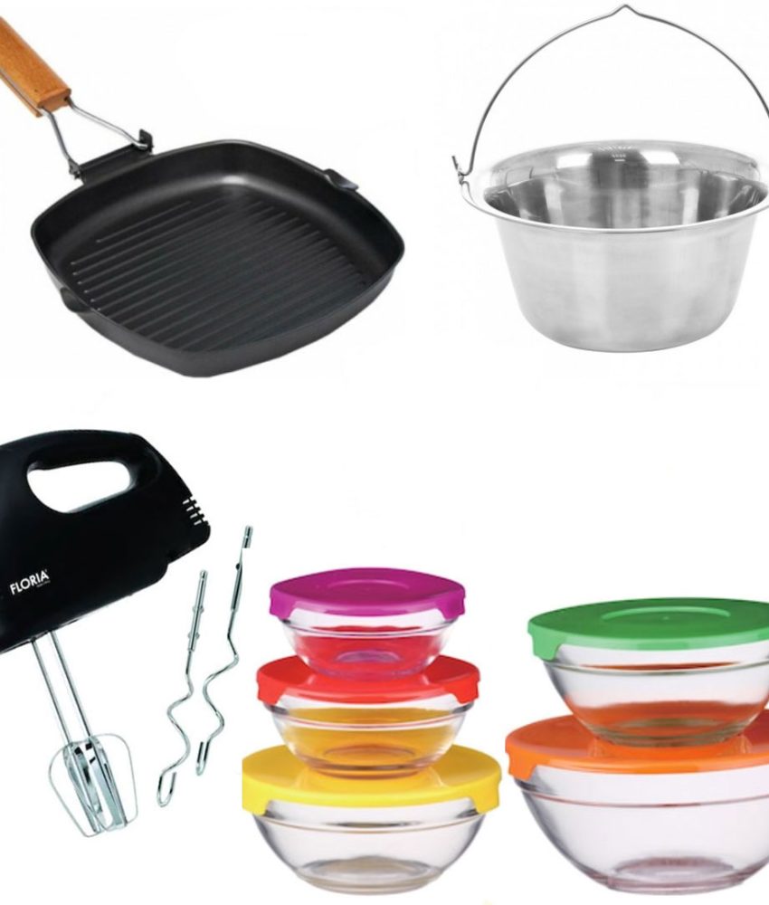 Mixer electric, 7 viteze + Tigaie Grill cu maner pliabil + Ceaun + Cadou Set 10 piese vase din sticla termorezistenta cu capace!