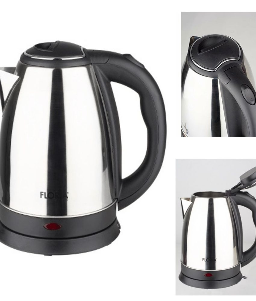 Cana fierbator inox, 1500 W, 2 L, Scarlett/Floria 2768, protectie supraincalzire + Cadou Set 6 Pahare sticla