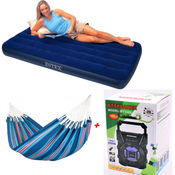 Saltea gonflabila Bestway Horizon + Hamac Columbian Din In, multicolor 80x200 cm + Boxa Bluetooth Cadou!