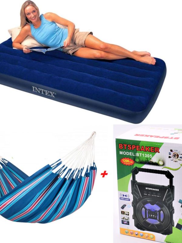 Saltea gonflabila Bestway Horizon + Hamac Columbian Din In, multicolor 80x200 cm + Boxa Bluetooth Cadou!