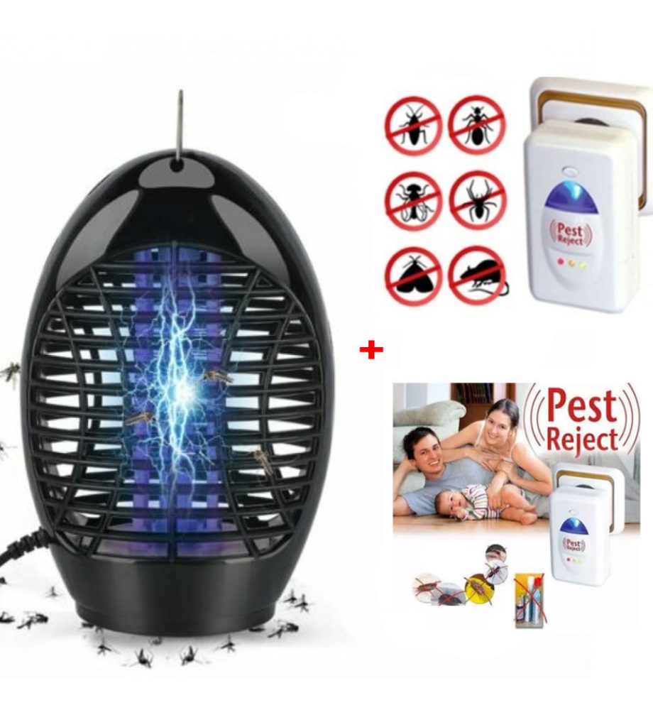 Aparat anti-insecte cu lampa UV si electrosoc + Aparat impotriva daunatorilor Pest Reject!