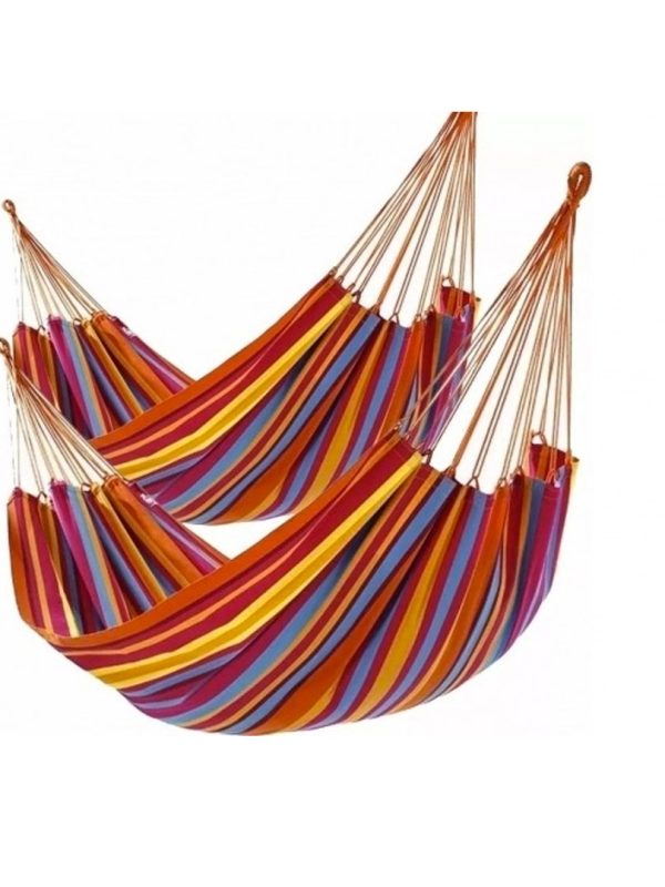 Hamac columbian cu sistem de prindere, multicolor, material in,80x200 cm 1+1 GRATIS!