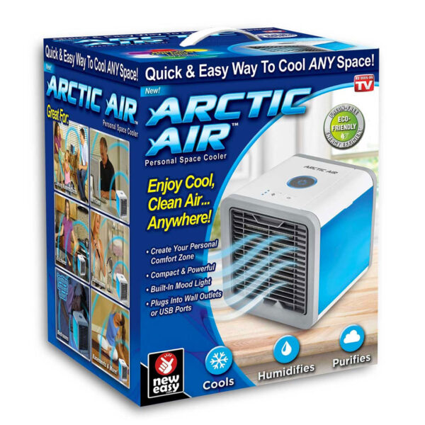 Arctic Air! Aer conditionat portabil cu Lumina Ambientala, Racire cu Umidificare, Alimentare USB, 230V
