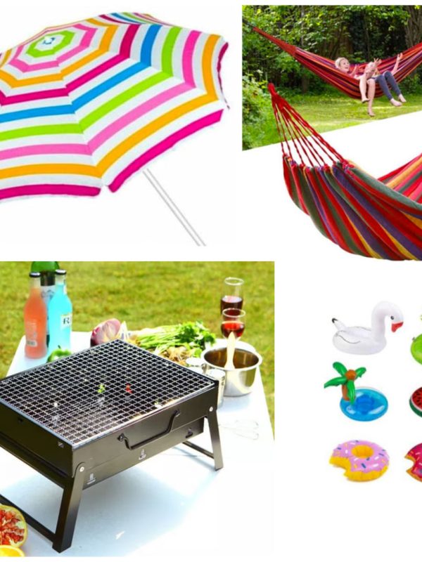 Gratar Portabil Carbuni, Barbeque, Grunberg BBQ04, Grill + Umbrela de plaja + Hamac columbian din in multicolor + Cadou jucarie gonflabila