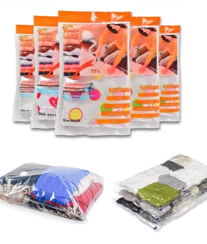 Saci vacuum de vidat haine, Pachet 10 buc, pentru protectia hainelor si economisirea spatiului