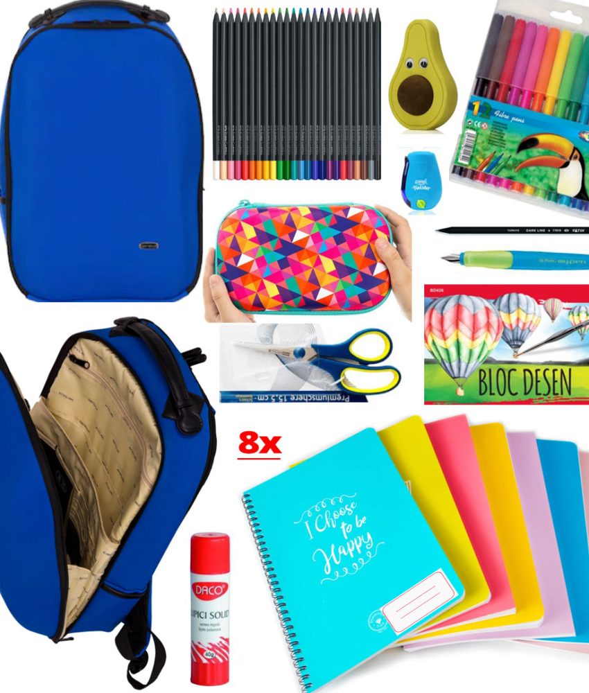 Ghiozdan, calitate Premium, diferite culori/modele + Pachet complet rechizite scolare!!