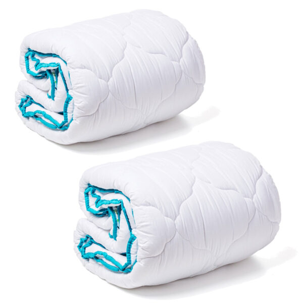 Set 2 Pilote Luxury de iarna tip hotelier 350g, 180/210cm, alb
