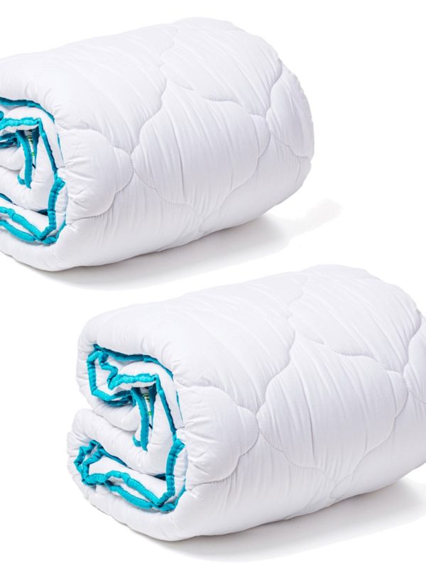 Set 2 Pilote Luxury de iarna tip hotelier 350g, 180/210cm, alb