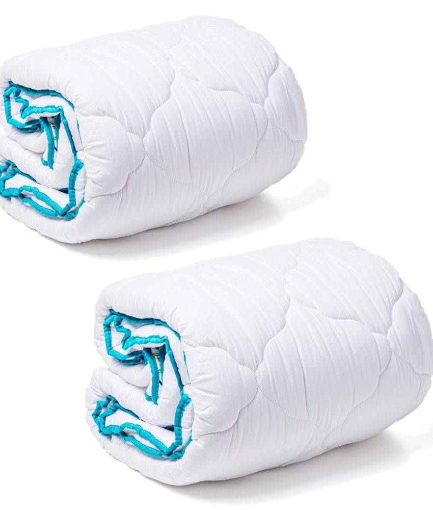 Set 2 Pilote Luxury de iarna tip hotelier 350g, 180/210cm, alb