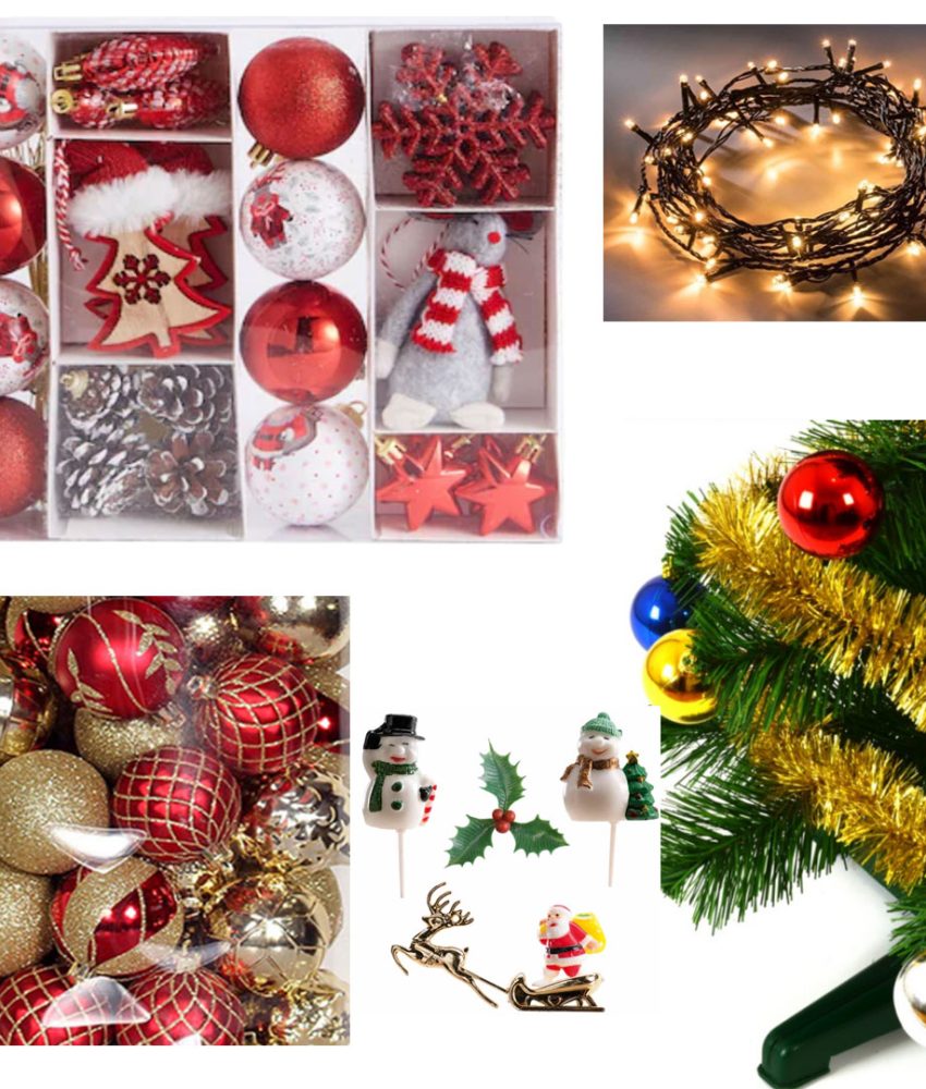 Kit complet pentru bradul de Craciun! 100 piese decoratiuni de brad!