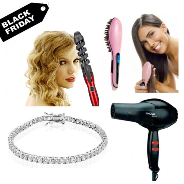 Ondulator profesional pentru bucle perfecte + Perie electrica de indreptat parul + Feon Fabulous + CADOU SPECIAL Bratara Tennis!