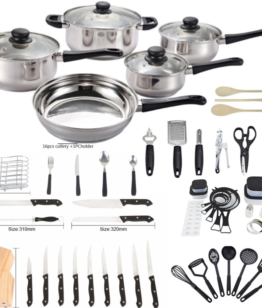 Set complet bucatarie, Starter 80 piese, Karll, oale, cratite cu capace, tigaie, ustensile bucatarie!