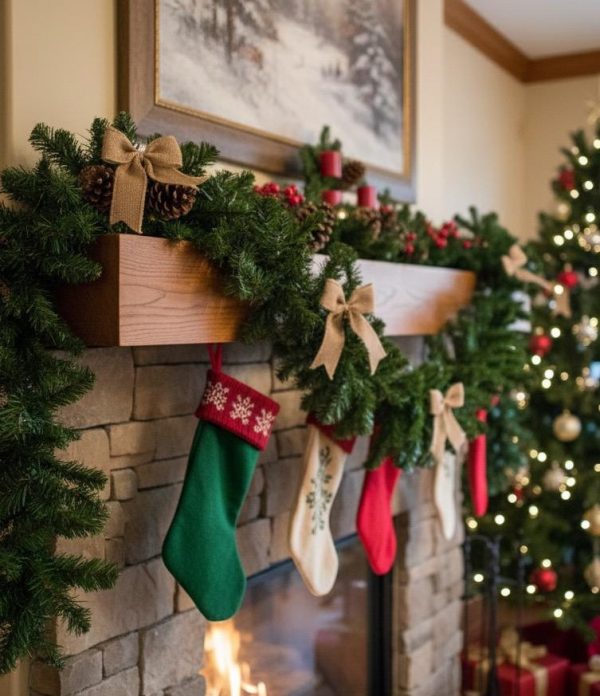 Ghirlanda de Craciun 2,7m din Crengute de Brad Artificial Verde Clasic Aspect Natural