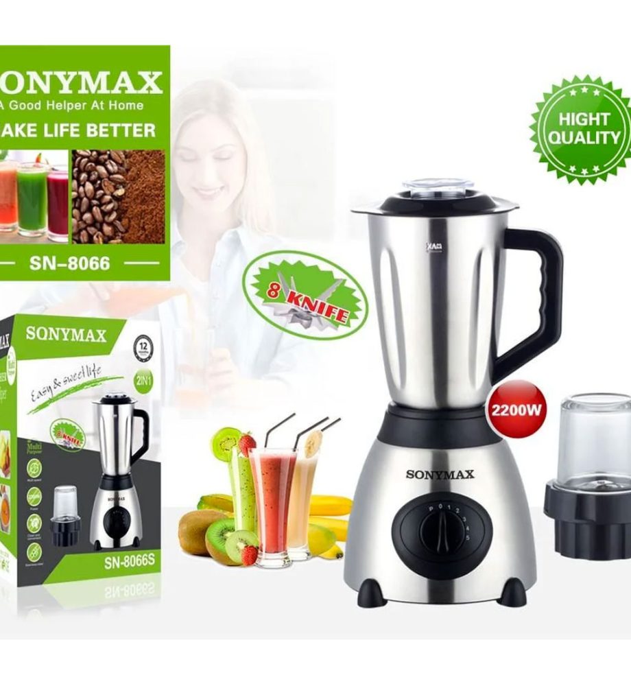 Blender 1.5l cu Rasnita Cafea, corp metalic + Set 5 Piese Oale inox, capace sticla + CADOU Set 3 cutite friptura