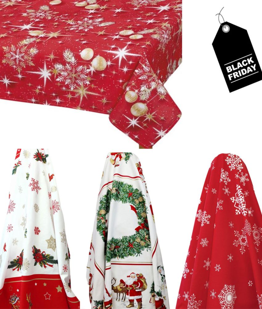 Fata de masa cu motive de Craciun, 150x180cm, pentru 6 persoane, diferite imprimeuri specifice!