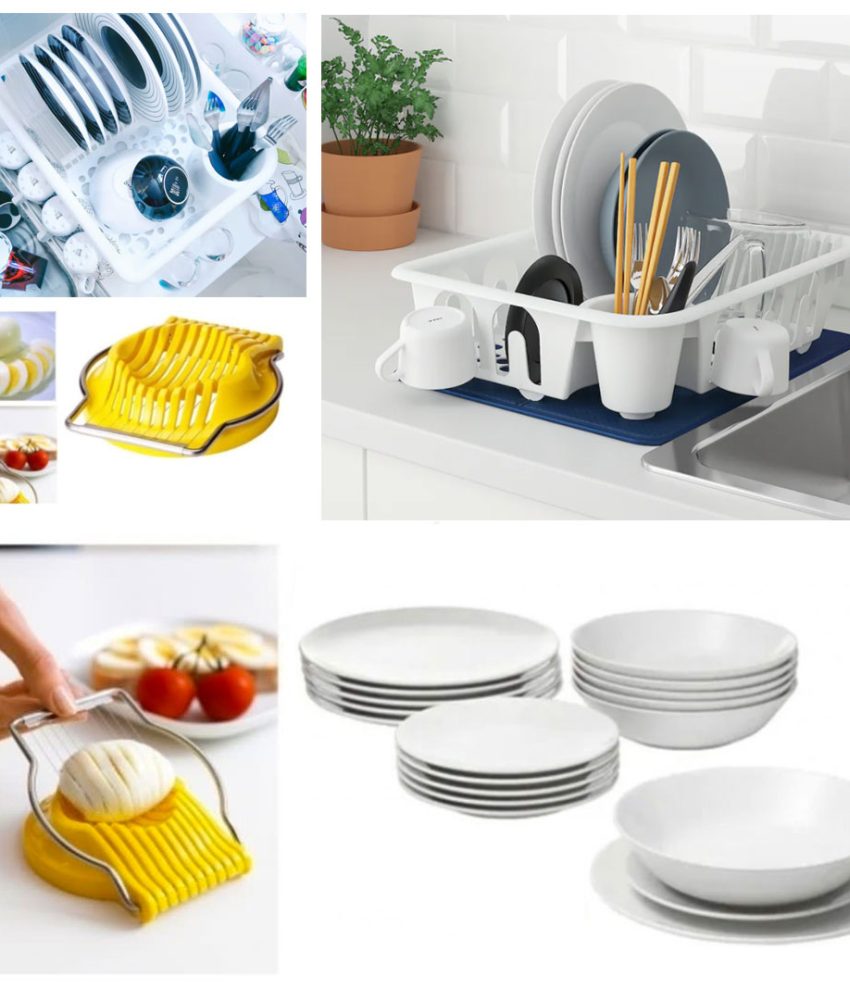 Serviciu de masa 12 piese, opal, alb + Suport vesela, alb + Cadou Feliator de oua!