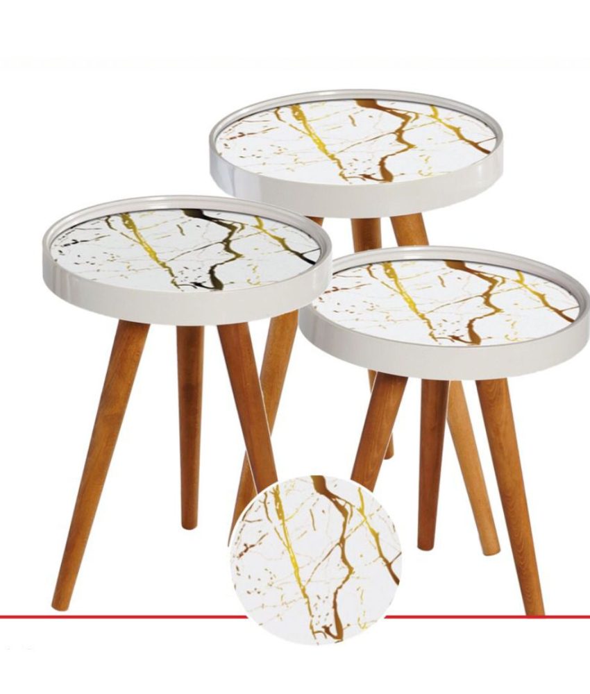 Set 3 masute de cafea, marimi diferite, design contemporan, diametru 39cm