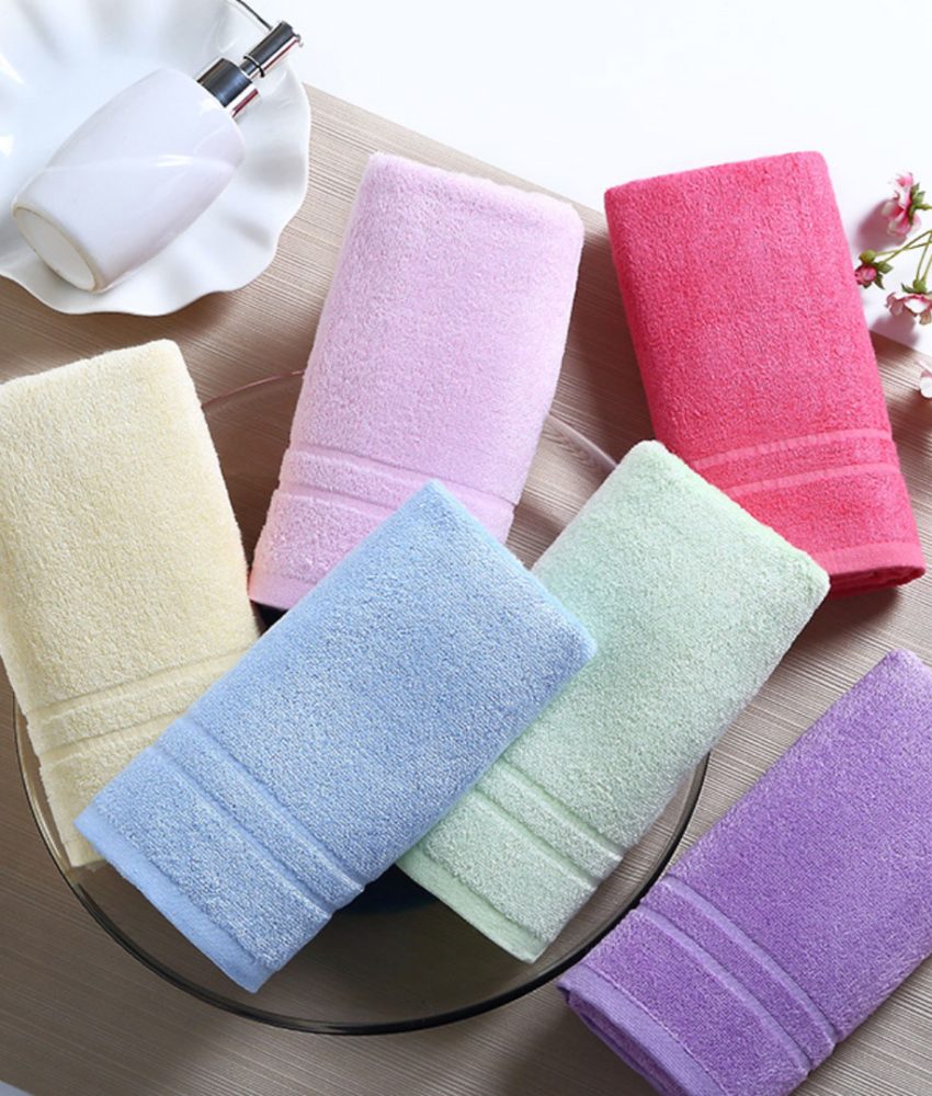 Set 6 prosoape de baie, fibra naturala de bambus 100%, husa cadou, Culori mixte!