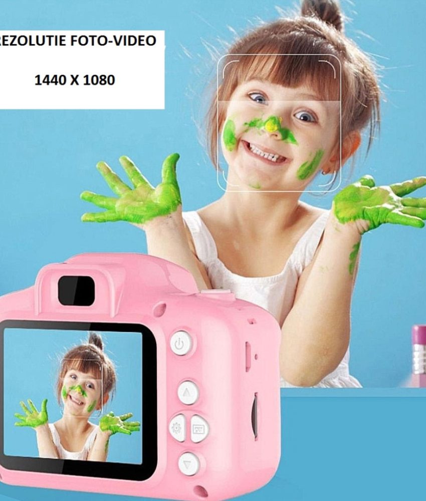 Camera foto-video digitala pentru copii, roz, bleu, verde